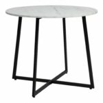 Jedálenský stôl Luna 90 cm biely mramor/čierny