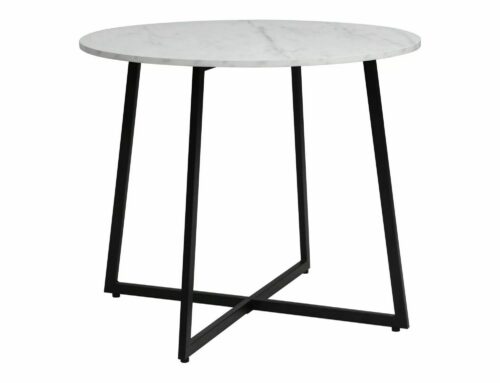 Jedálenský stôl Luna 90 cm biely mramor/čierny Jedálenský stôl Luna 90 cm biely mramor/čierny