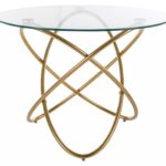Jedálenský stôl Orbit 100 cm číry/zlatý