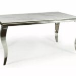 Jedálenský stôl Prince 180 cm biely mramor/chróm