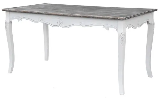 Jedálenský stôl Rimini 160 cm z masívu biely/tmavohnedý