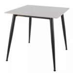 Jedálenský stôl Rion 80 cm keramika biely mramor/čierny