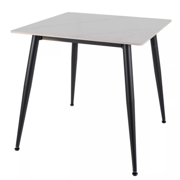 Jedálenský stôl Rion 80 cm keramika biely mramor/čierny