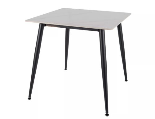 Jedálenský stôl Rion 80 cm keramika biely mramor/čierny Jedálenský stôl Rion 80 cm keramika biely mramor/čierny