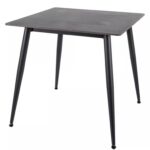 Jedálenský stôl Rion 80 cm keramika čierny mramor/čierny