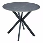 Jedálenský stôl Talia 90 cm keramika mramor/čierny