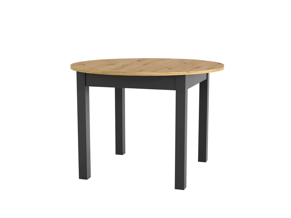 Jídelní rozkládací stůl Luni 110/160 cm dub Artisan/černý Jídelní rozkládací stůl Luni 110/160 cm dub Artisan/černý