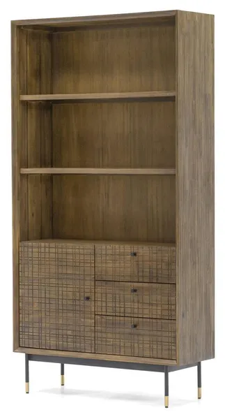 Knižnica Maze 100 cm z masívu hnedá/čierna