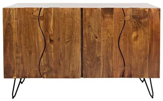 Komoda Avola 137 cm z masívu čierna/orech
