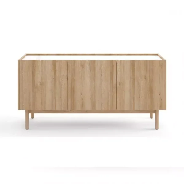Komoda Boho La 144x68 cm dub riviéra/biely mramor