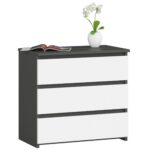 Komoda CL3 60 cm grafitově šedá/bílá
