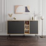 Komoda Houseland CLARA 142 cm dub prírodný/antracit