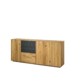 Komoda Minura 47 195 cm dub přírodní/grafit