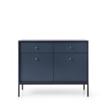 Komoda Mono II 104 cm so zásuvkami modrá/čierna