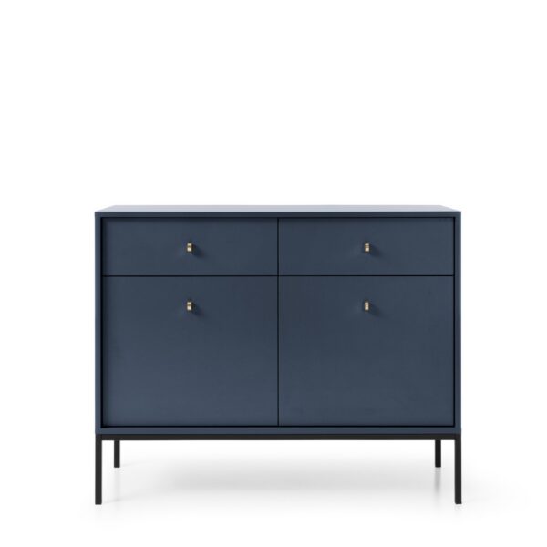 Komoda Mono II 104 cm so zásuvkami modrá/čierna