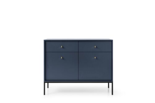 Komoda Mono II 104 cm so zásuvkami modrá/čierna Komoda Mono II 104 cm so zásuvkami modrá/čierna