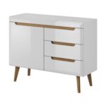 Komoda Nordi 107 cm so zásuvkami biela/dub Riviéra