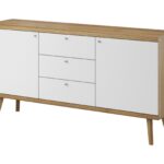 Komoda Primo 160 cm so zásuvkami dub Riviéra/biela