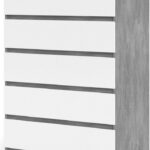 Komoda Simplicitous II betón/biela lesk