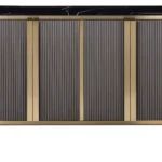 Komoda Stilig ST384 160 cm čierny mramor/grafit/zlatá