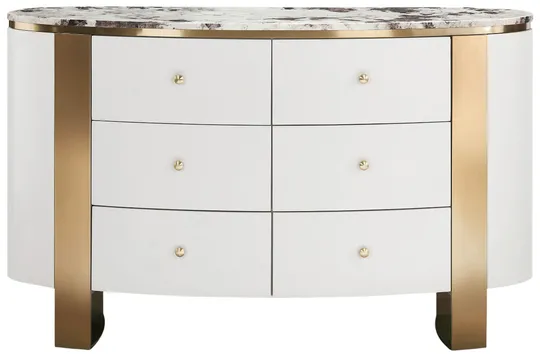 Komoda Stilig ST920 140 cm biela/zlatá/mramor Komoda Stilig ST920 140 cm biela/zlatá/mramor