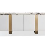 Komoda Stilig ST921 200 cm biela/zlatá/mramor