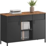 Komoda Vasagle Teduo 110 cm čierna/hnedá