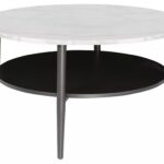 Konferenčný stolík Ella 80 cm biely mramor/čierny