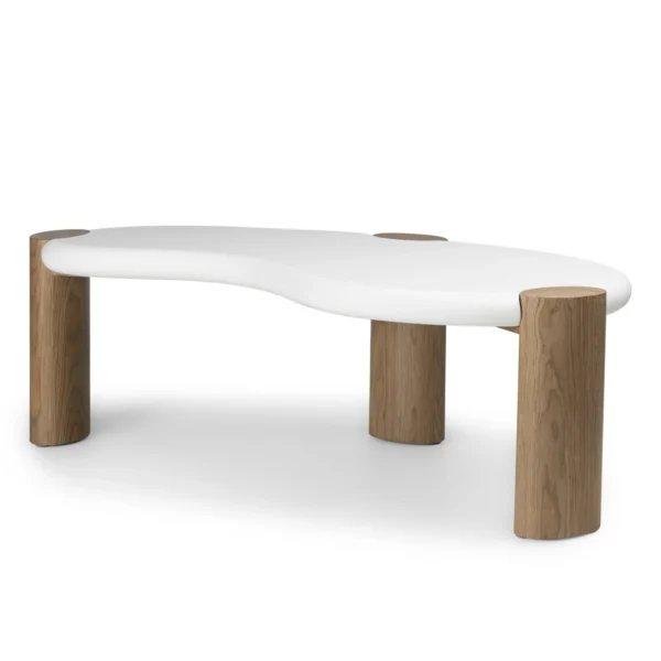 Konferenčný stolík Floe 125 cm biely/orech