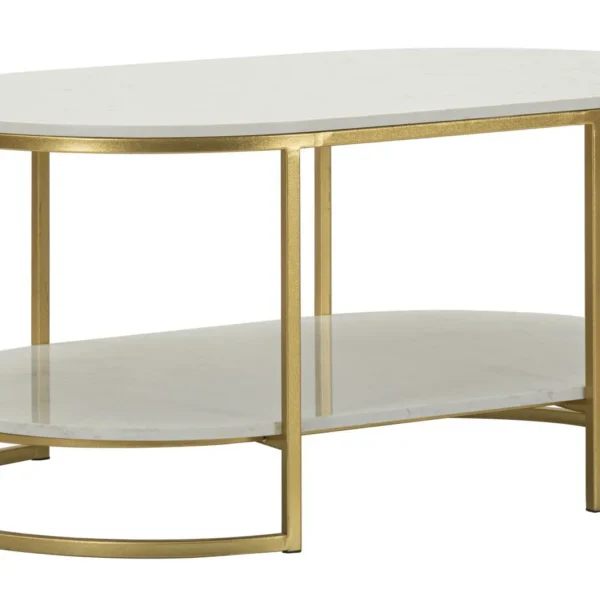 Konferenčný stolík Izmir 90 cm zlatý/mramor