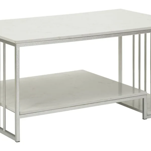 Konferenčný stolík Kayseri 90 cm mramor/strieborný