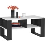 Konferenčný stolík Rockford biely/čierny
