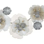 Kovová nástenná dekorácia Flowery 119x60 cm viacfarebná