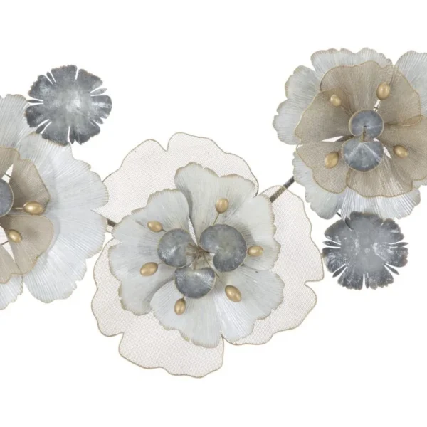 Kovová nástenná dekorácia Flowery 119x60 cm viacfarebná