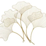 Kovová nástenná dekorácia Glam Leaf 79 cm zlatá