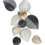 Kovová nástenná dekorácia Half Leaf 40 cm viacfarebná/zlatá