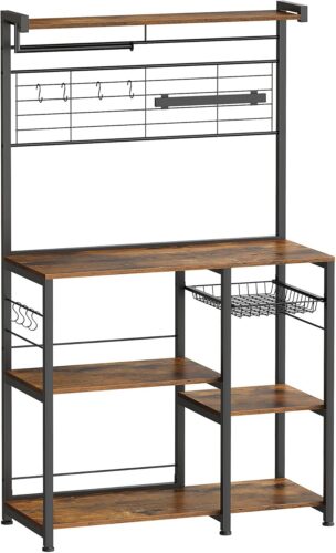 Kuchynský regál Vasagle Shelfy hnedý/čierny Kuchynský regál Vasagle Shelfy hnedý/čierny
