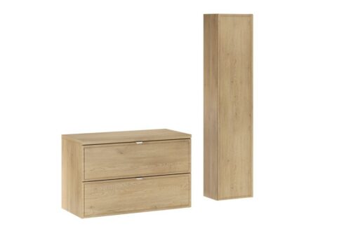 Kúpeľňová zostava Terra s doskou a skrinkami 80 cm dub cremona Kúpeľňová zostava Terra s doskou a skrinkami 80 cm dub cremona