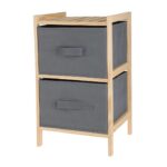 Kúpeľňový regál Lotus 46 cm bambus/sivý
