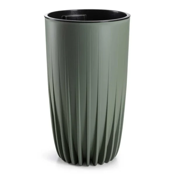 Kvetináč STRIPPED ECO II 30 cm sivo-zelený