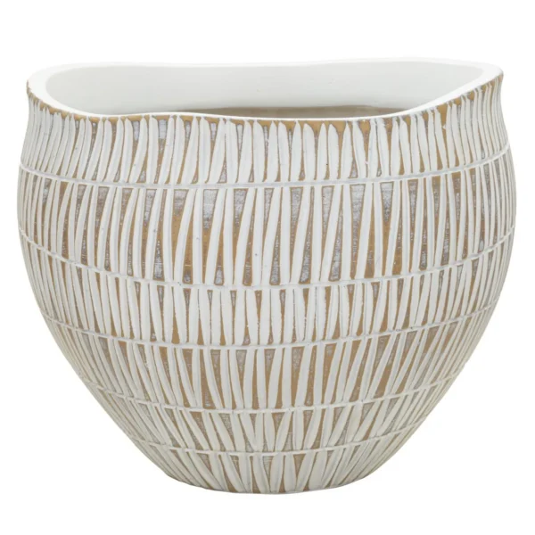 Kvetináč Stiky 26 cm zlatý/biely