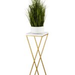 Kvetinový stojan LOFT 70 cm zlatý/biely