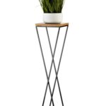 Kvetinový stojan LOFT II 100 cm čierny/dub lancelot