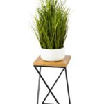 Kvetinový stojan LOFT III 40 cm čierny/dub lancelot