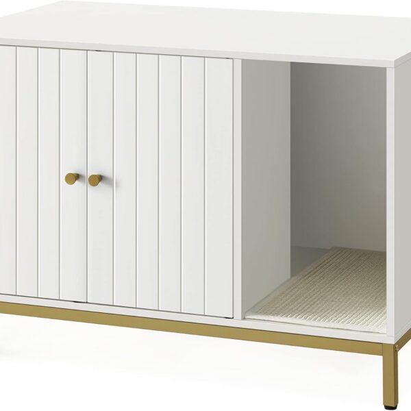 Mačacia toaleta Glenda 80 cm biela/zlatá
