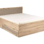 Manželská posteľ Borneo K 160x200 so zásuvkami dub artisan/čierna