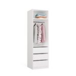Modulární otevřená šatní skříň Openo 1W1P3S 60 cm bílá