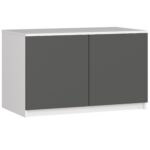 Nástavec na skriňu Star 90 cm biely/šedý grafit mat
