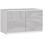 Nástavec na skriňu Star 90 cm biely/strieborný lesk