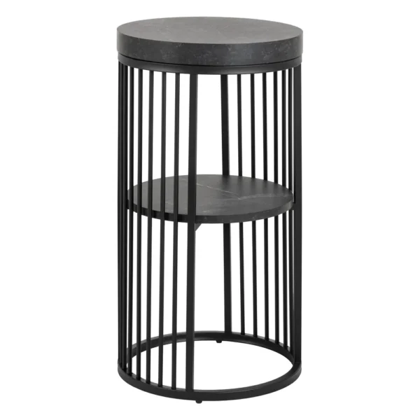 Nočný stolík Strington 35 cm čierny mramor
